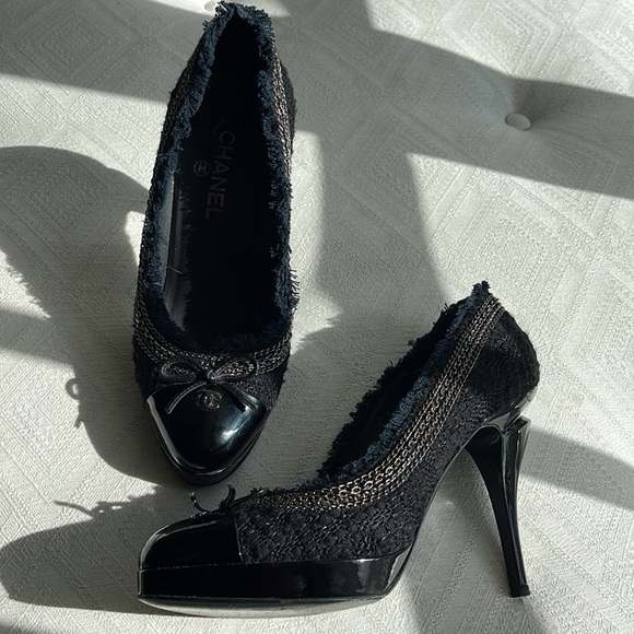Chanel tweed and patent heels size 40 - Picture 7 of 9